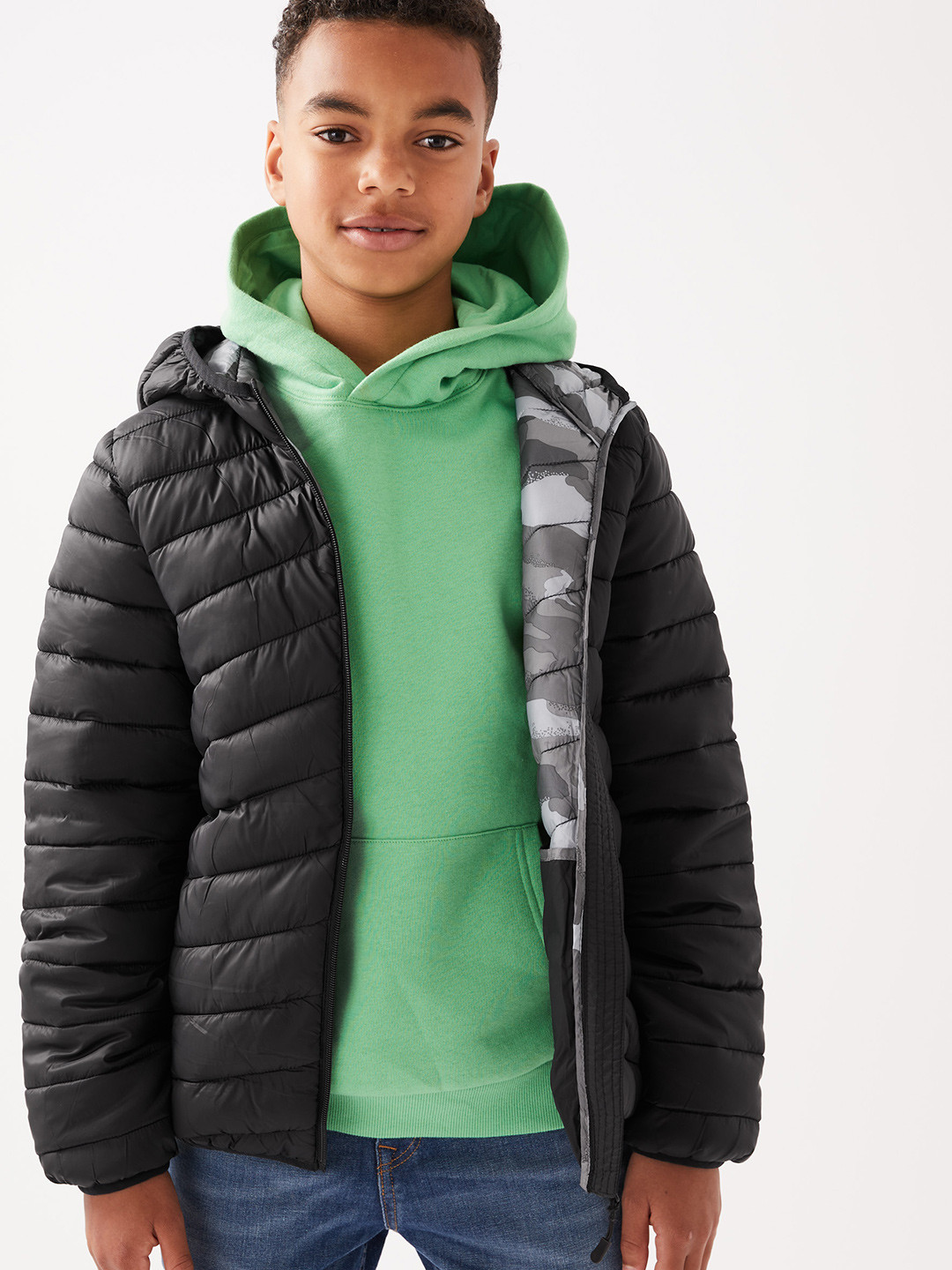 

Marks & Spencer Unisex Kids Black Lightweight Open Front Jacket