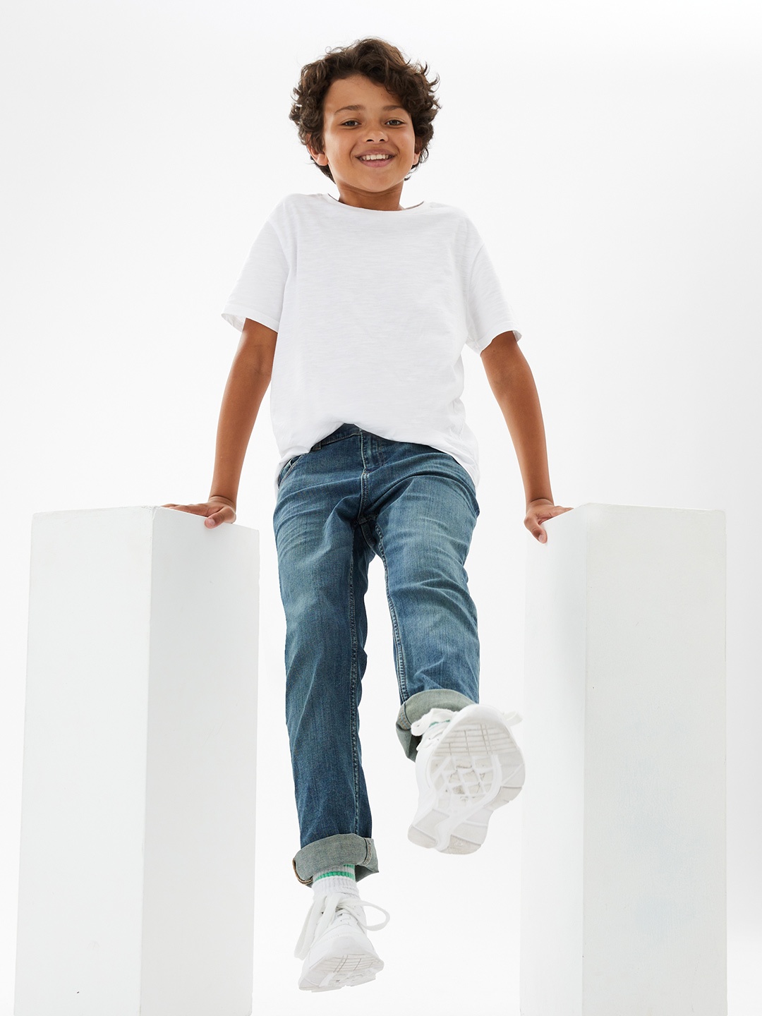 

Marks & Spencer Boys Blue High-Rise Light Fade Jeans