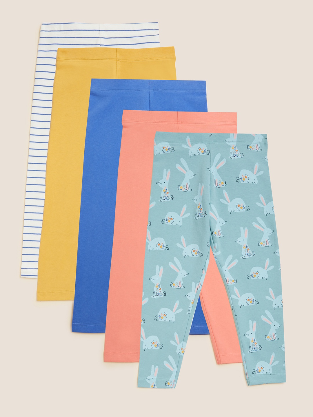 

Marks & Spencer Girls Pack of 5 Ankle-Length Leggings, Mustard
