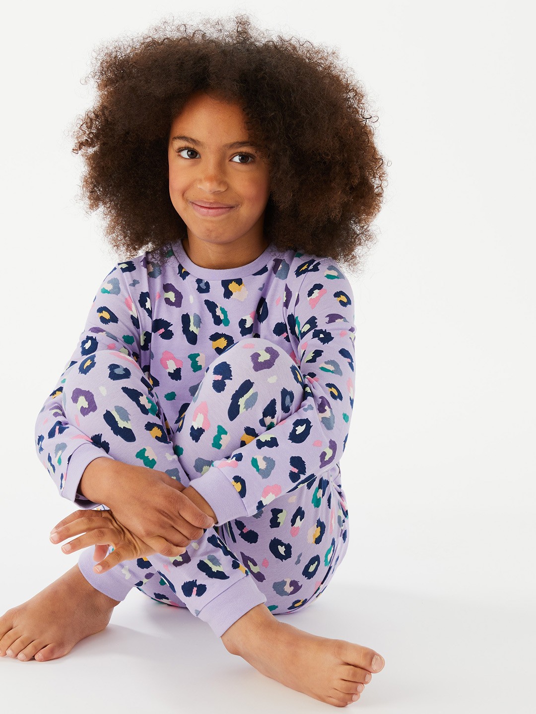 

Marks & Spencer Girls Printed Night Suit, Purple