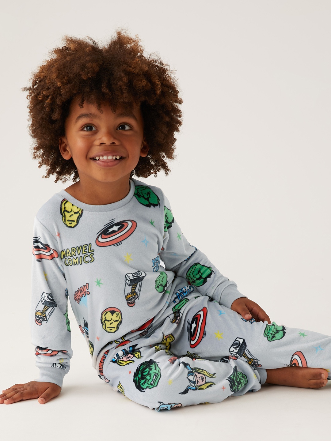 

Marks & Spencer Boys Printed Night suit, Grey