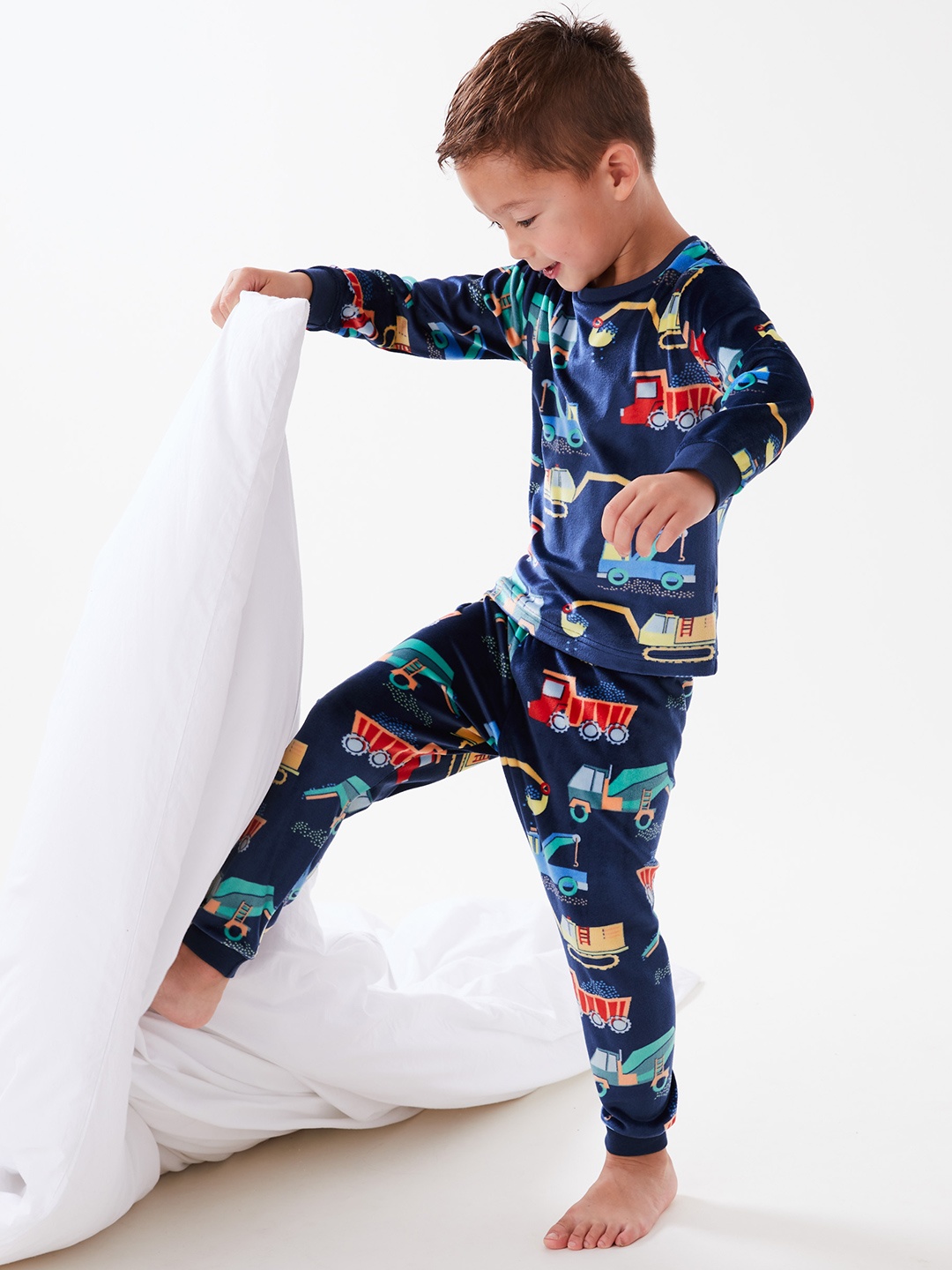 

Marks & Spencer Boys Printed Night suit, Navy blue