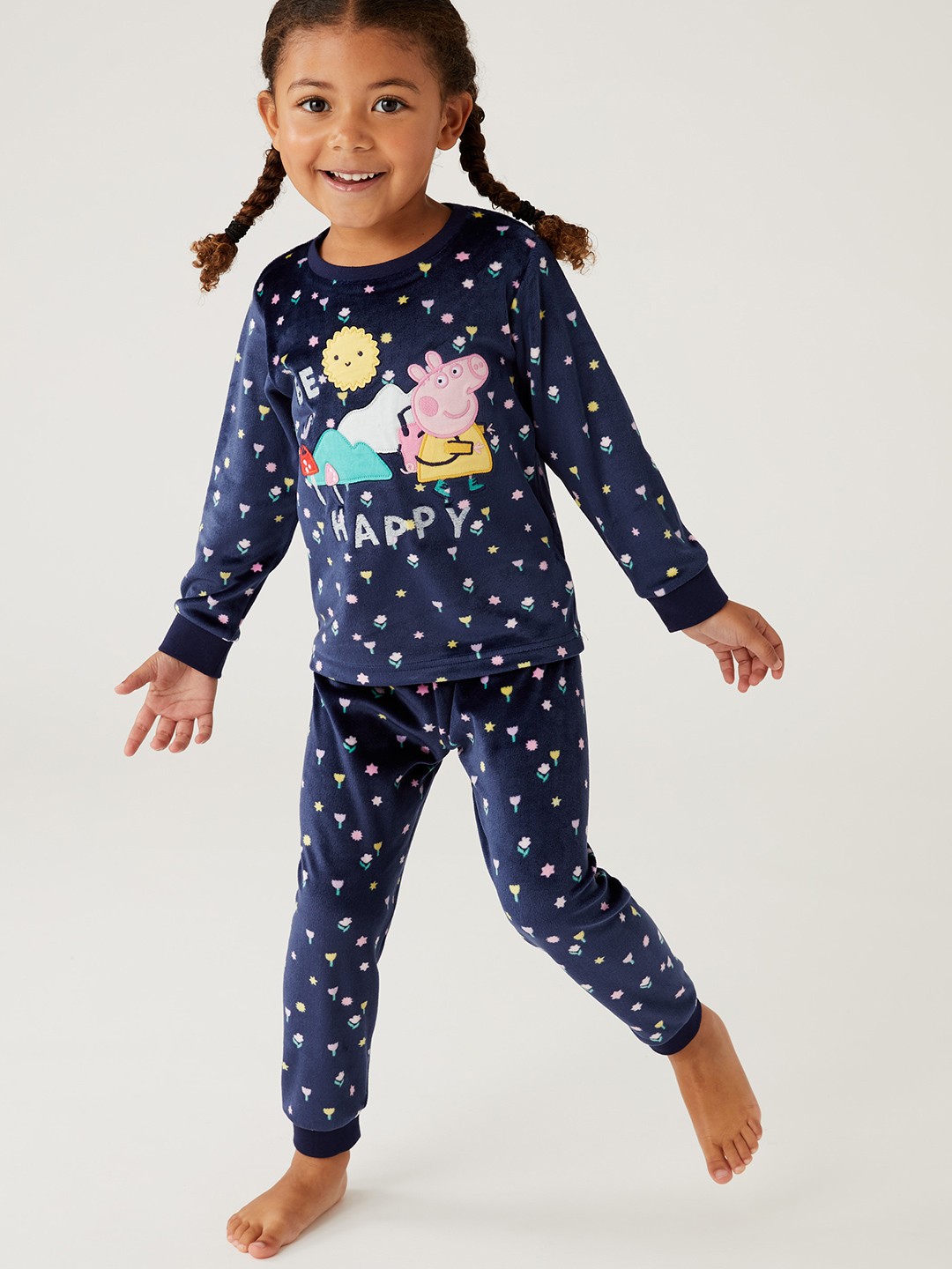 

Marks & Spencer Girls Printed Night suit, Navy blue