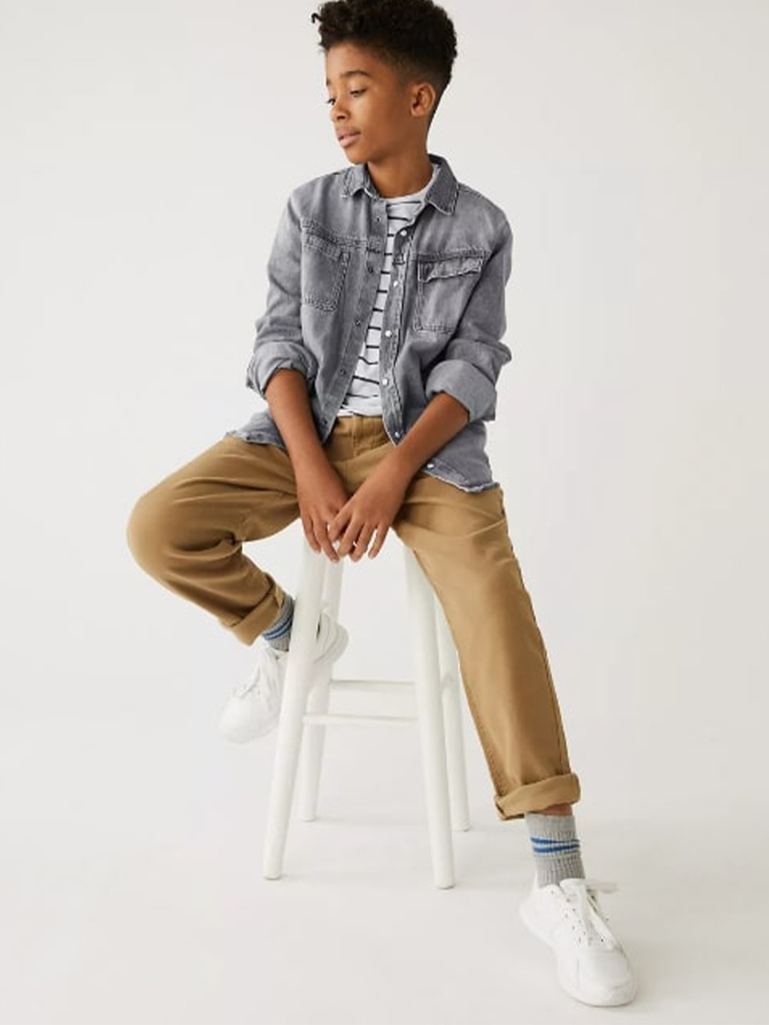 

Marks & Spencer Boys Grey Casual Denim Shirt