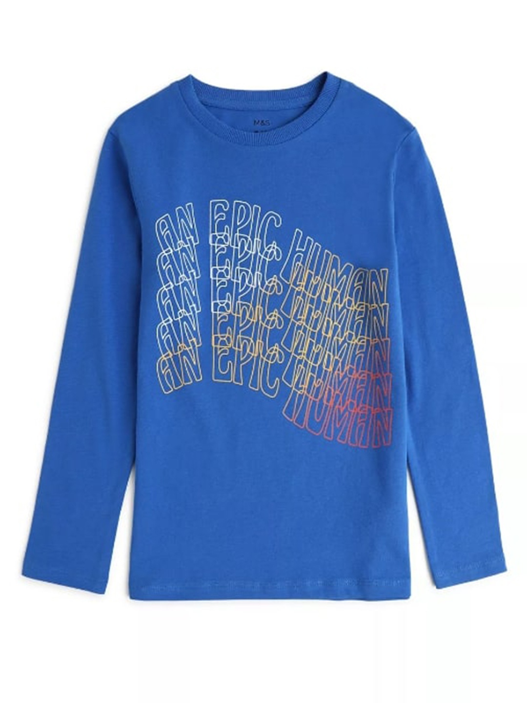 

Marks & Spencer Boys Blue Typography Printed Round Neck T-shirt
