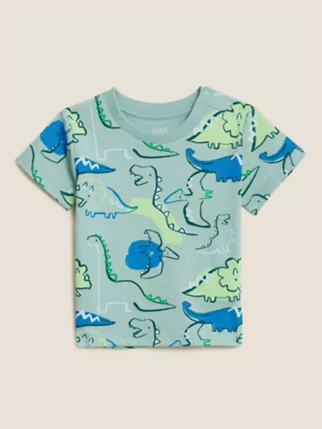 

Marks & Spencer Boys Green Printed Dinosaur Short Sleeves T-shirt