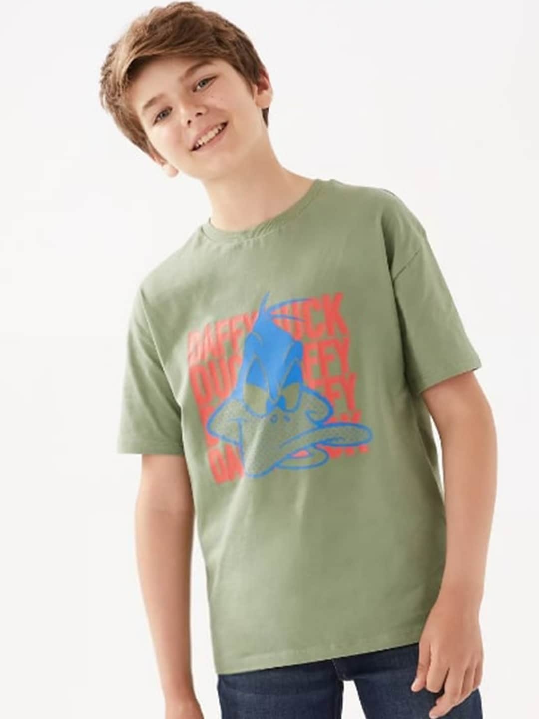 

Marks & Spencer Boys Green Typography Printed T-shirt