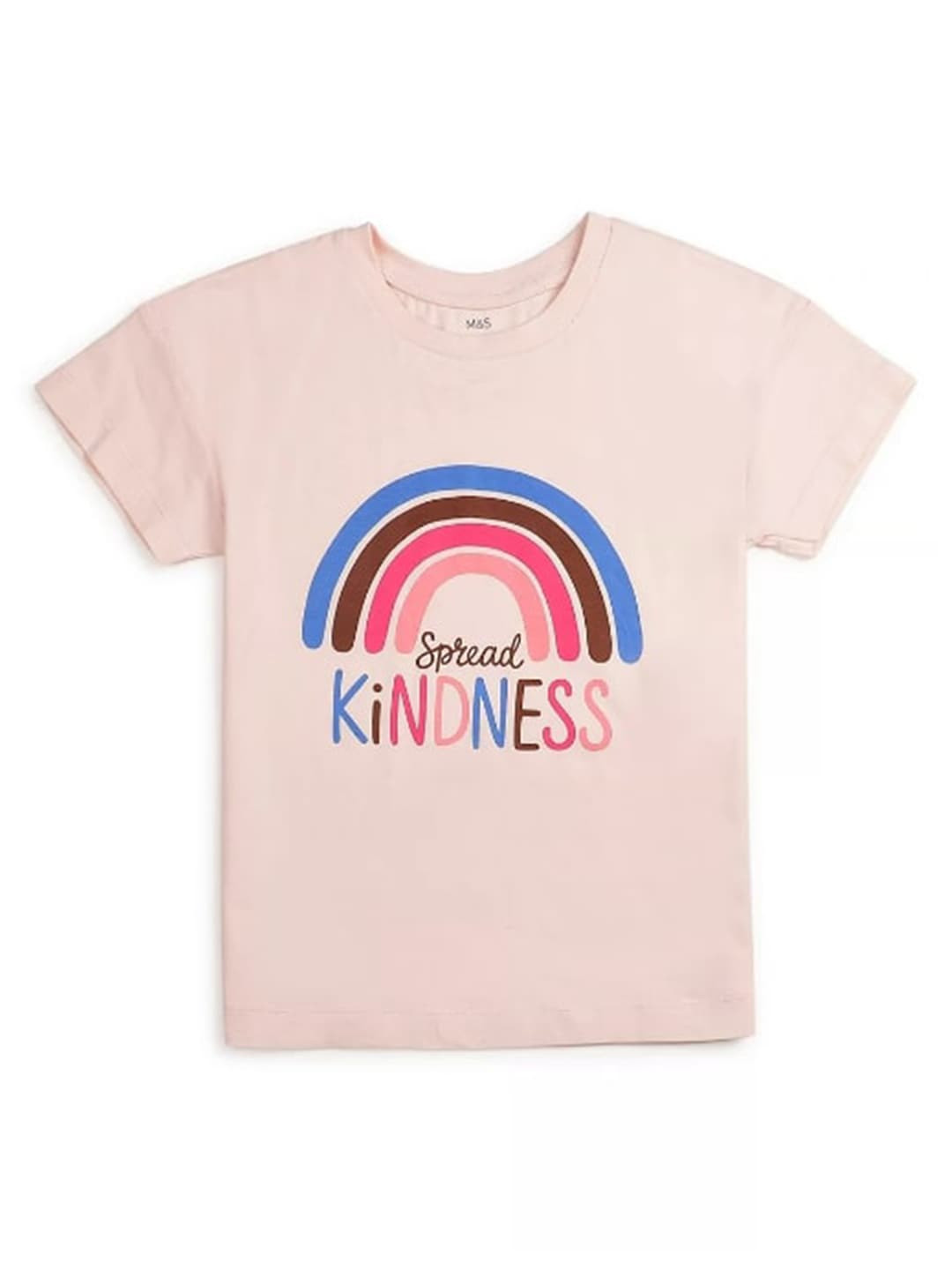 

Marks & Spencer Girls Peach-Coloured Printed Graphic T-shirt