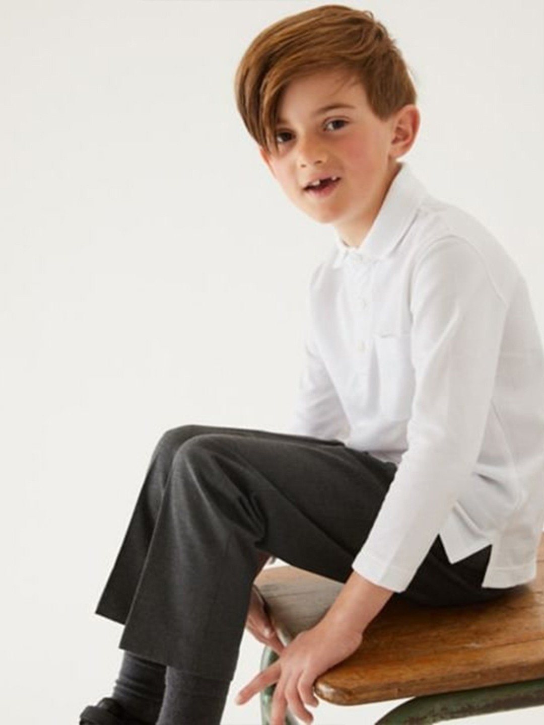 

Marks & Spencer Kids White Pack Of 2 Polo Collar T-shirt