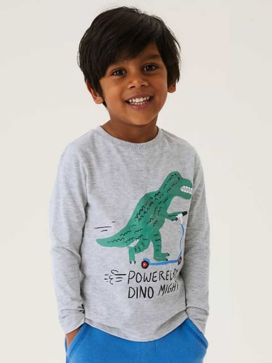 

Marks & Spencer Boys Grey & Green Printed T-shirt
