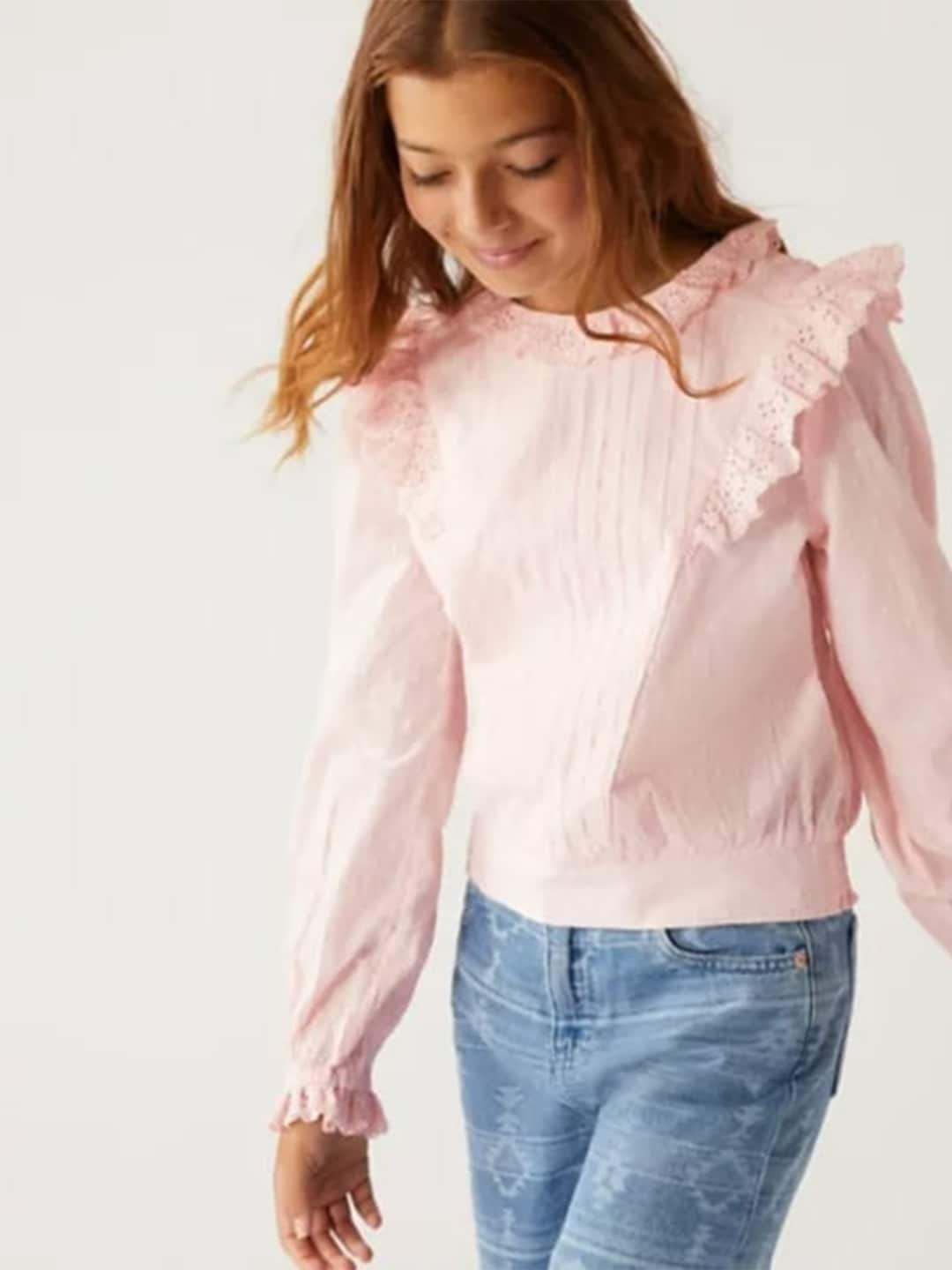 

Marks & Spencer Girls Pink Long Sleeves Top