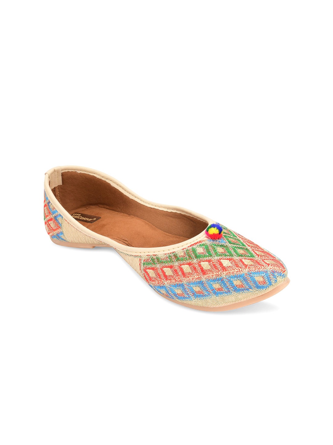 

DESI COLOUR Women Multicoloured Ethnic Mojaris Flats, Multi