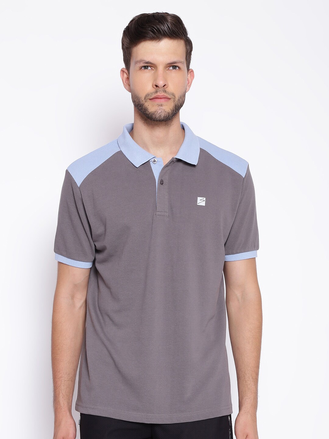

UNPAR Men Purple & Blue Polo Collar T-shirt