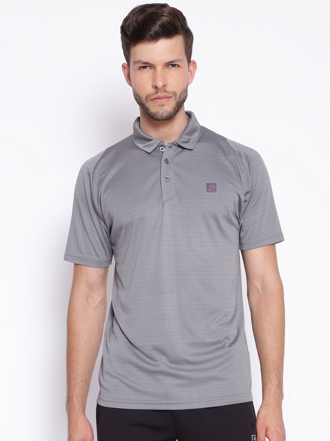 

UNPAR Men Grey Polo Collar T-shirt