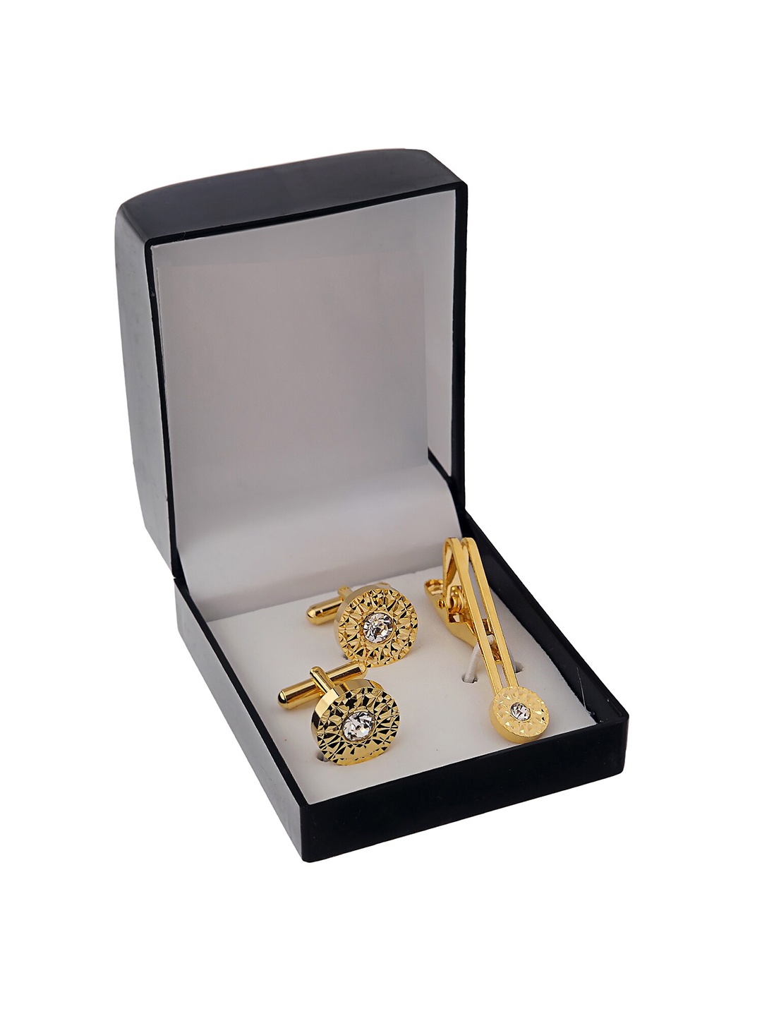 

LUCKY JEWELLERY Gold-Toned & Silver-Toned Cufflink