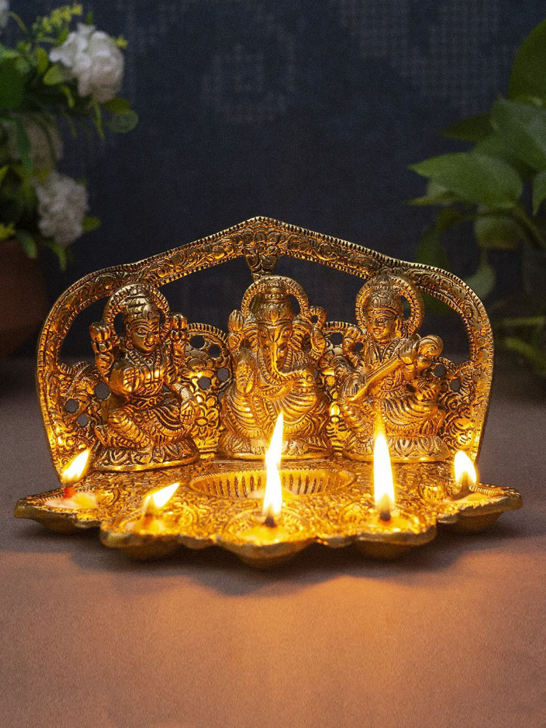 

Fashion Bizz Gold-Plated Religious Diya