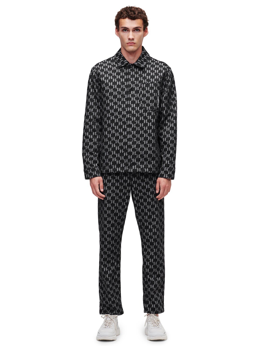 

Karl Lagerfeld Men Printed Casual Shirt, Black