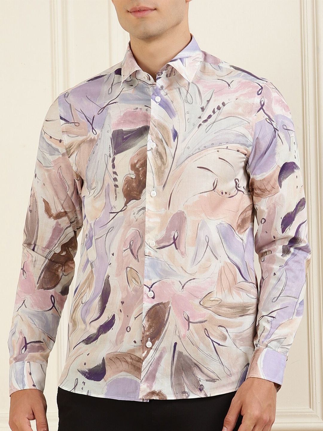 

Ted Baker Men Purple Printed Pure Cotton Casual Shirt