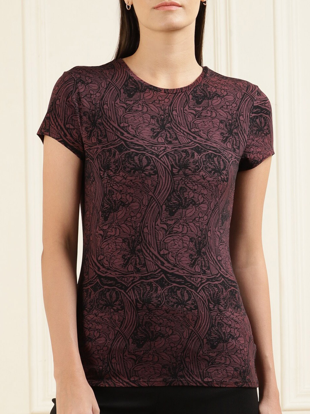 

Ted Baker Women Black Printed T-shirt