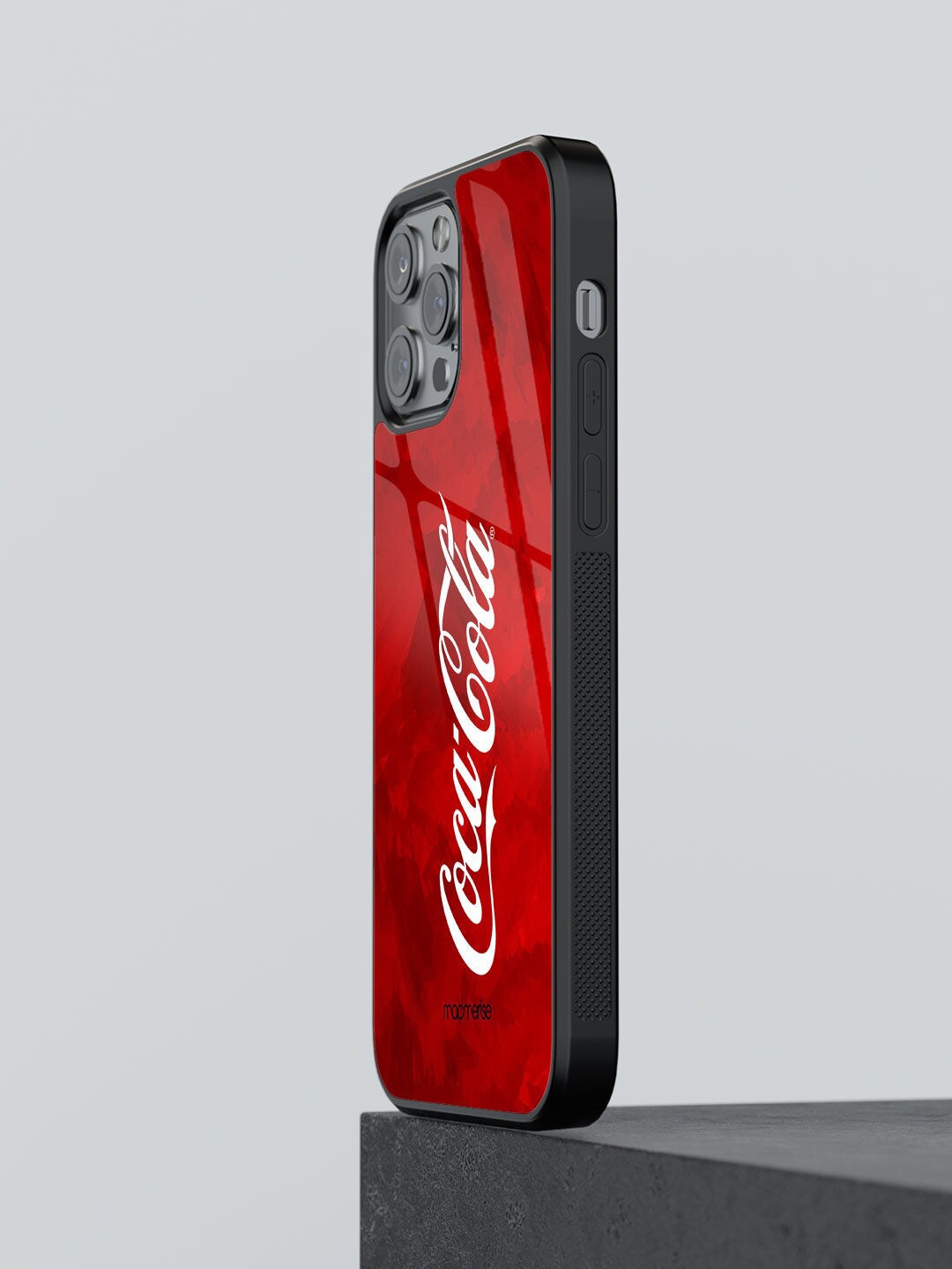 

macmerise Black & Red Printed iPhone 13 Pro Max Glass Back Case