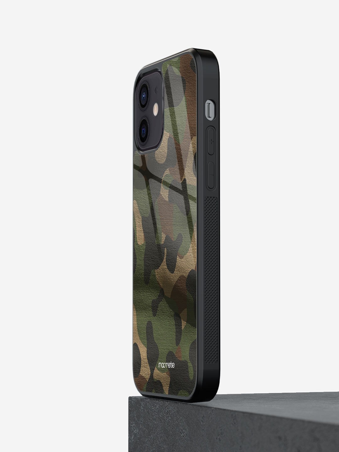 

macmerise Green Printed Camo Rifle iPhone 12 Mini Glass Phone Back Case