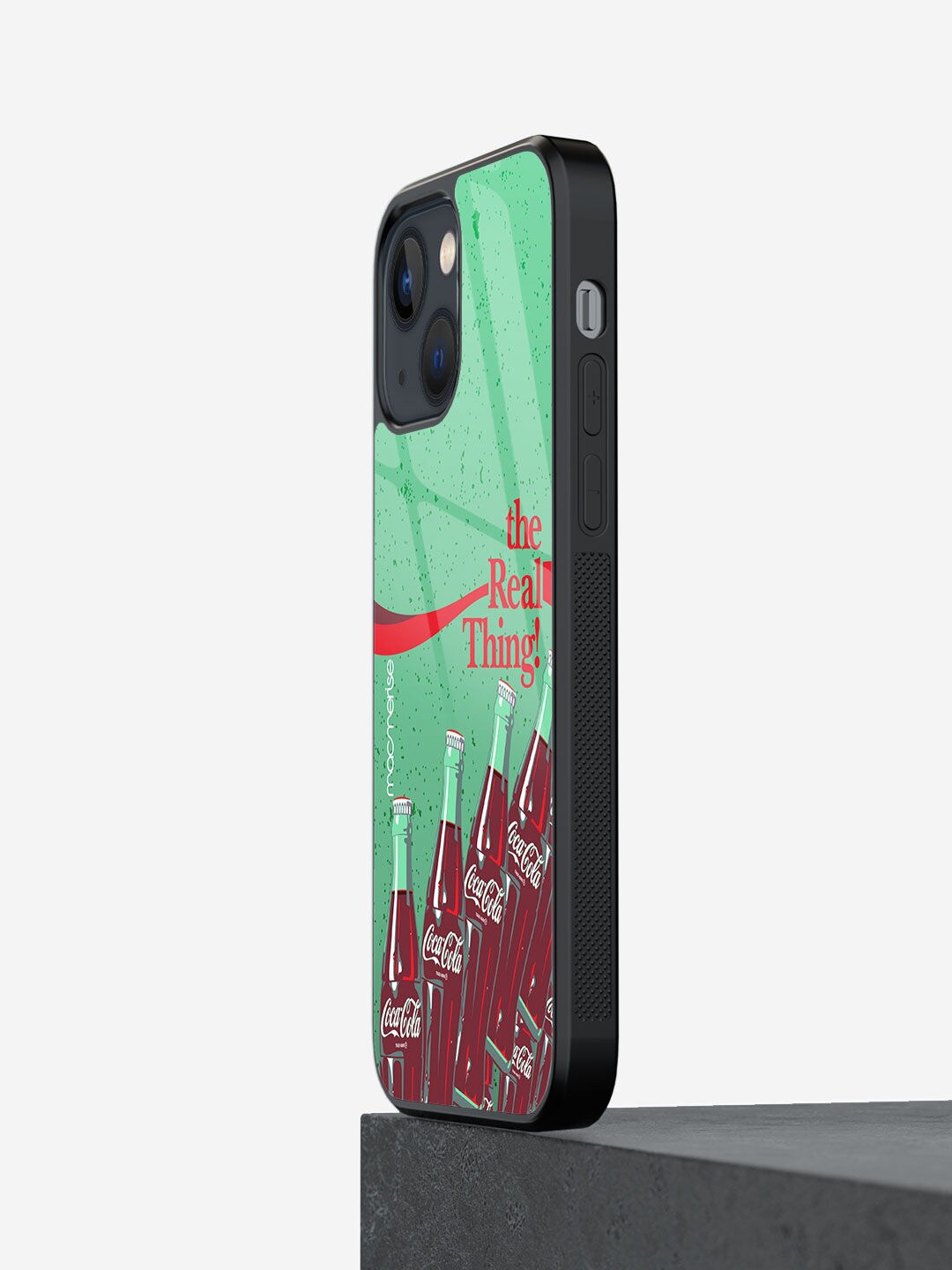 

macmerise Green & Red Printed The Real Thing iPhone 13 Mini Glass Phone Back Case