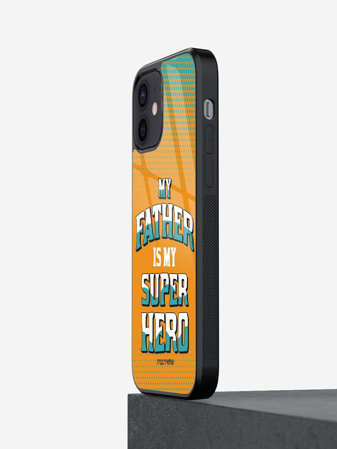 

macmerise Yellow Printed My Father My Superhero iPhone 12 Phone Back Case