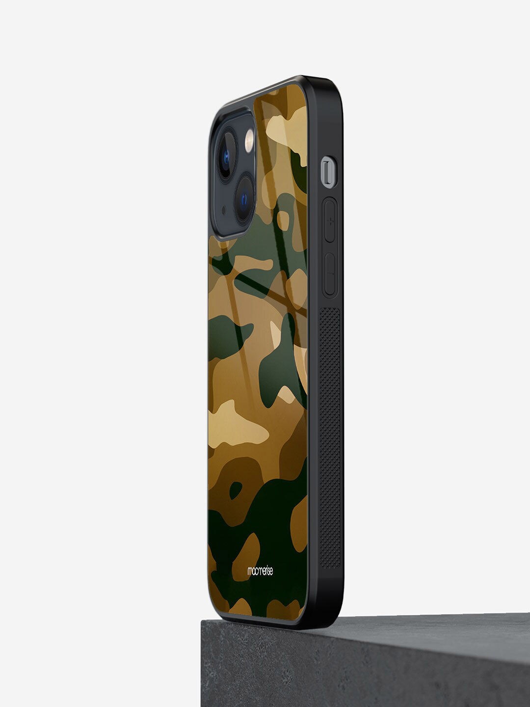 

macmerise Brown & Black Printed iPhone 13 Mini Glass Phone Case