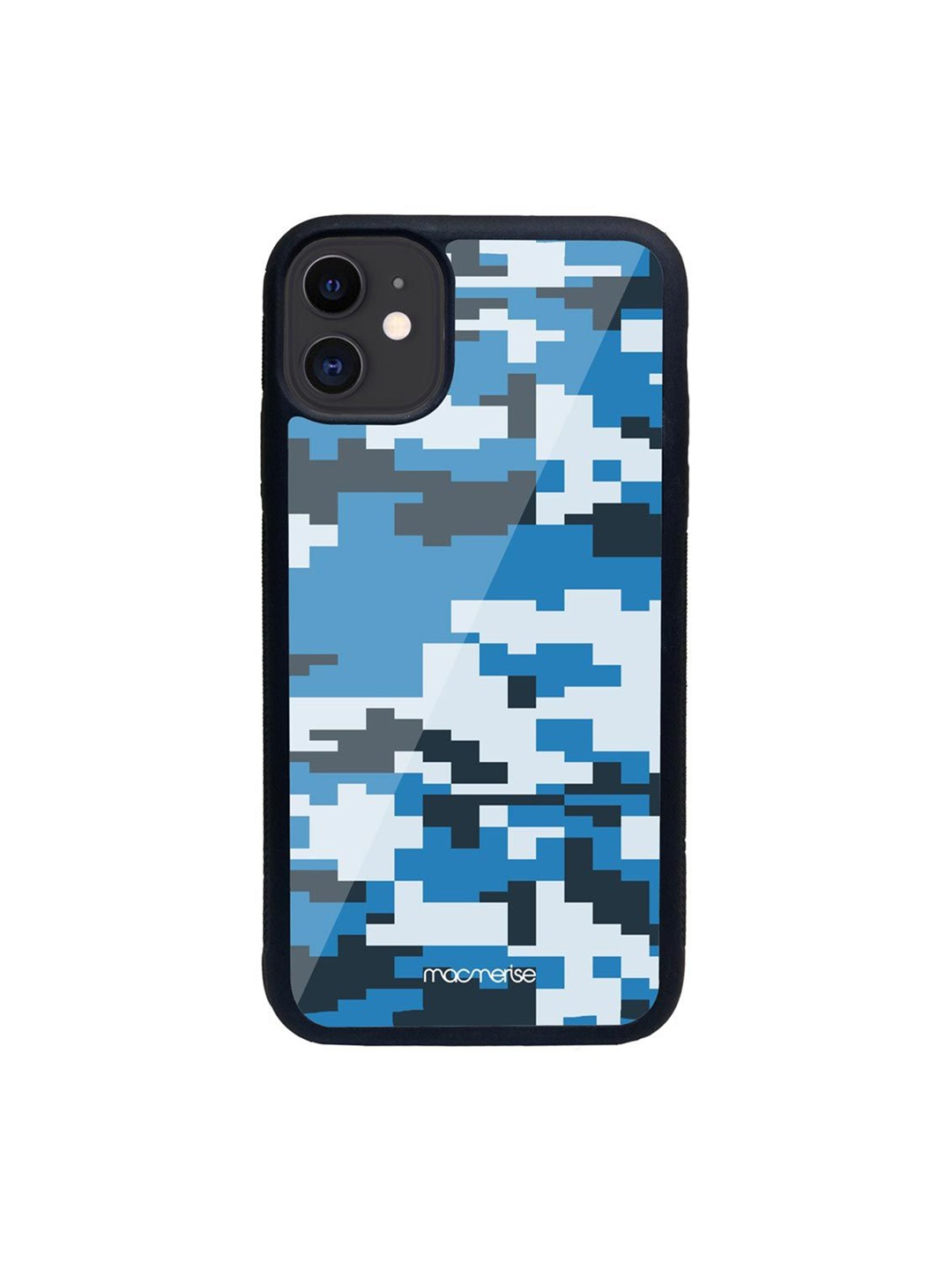 

macmerise Blue Camo Pixel Cerulean iPhone 11 Back Case