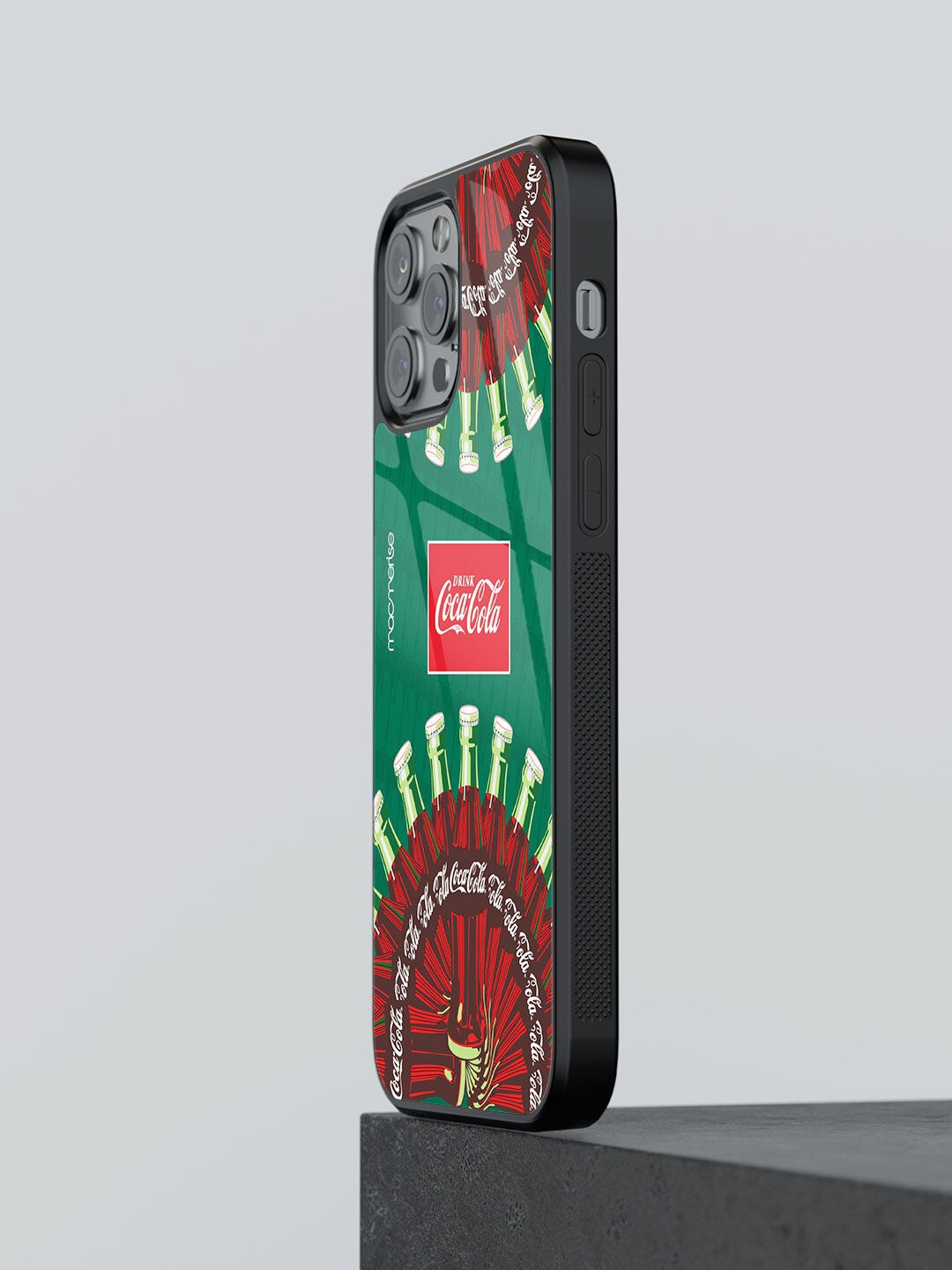 

macmerise Green & Red Printed Drink Coke iPhone 13 Pro Glass Phone Back Case