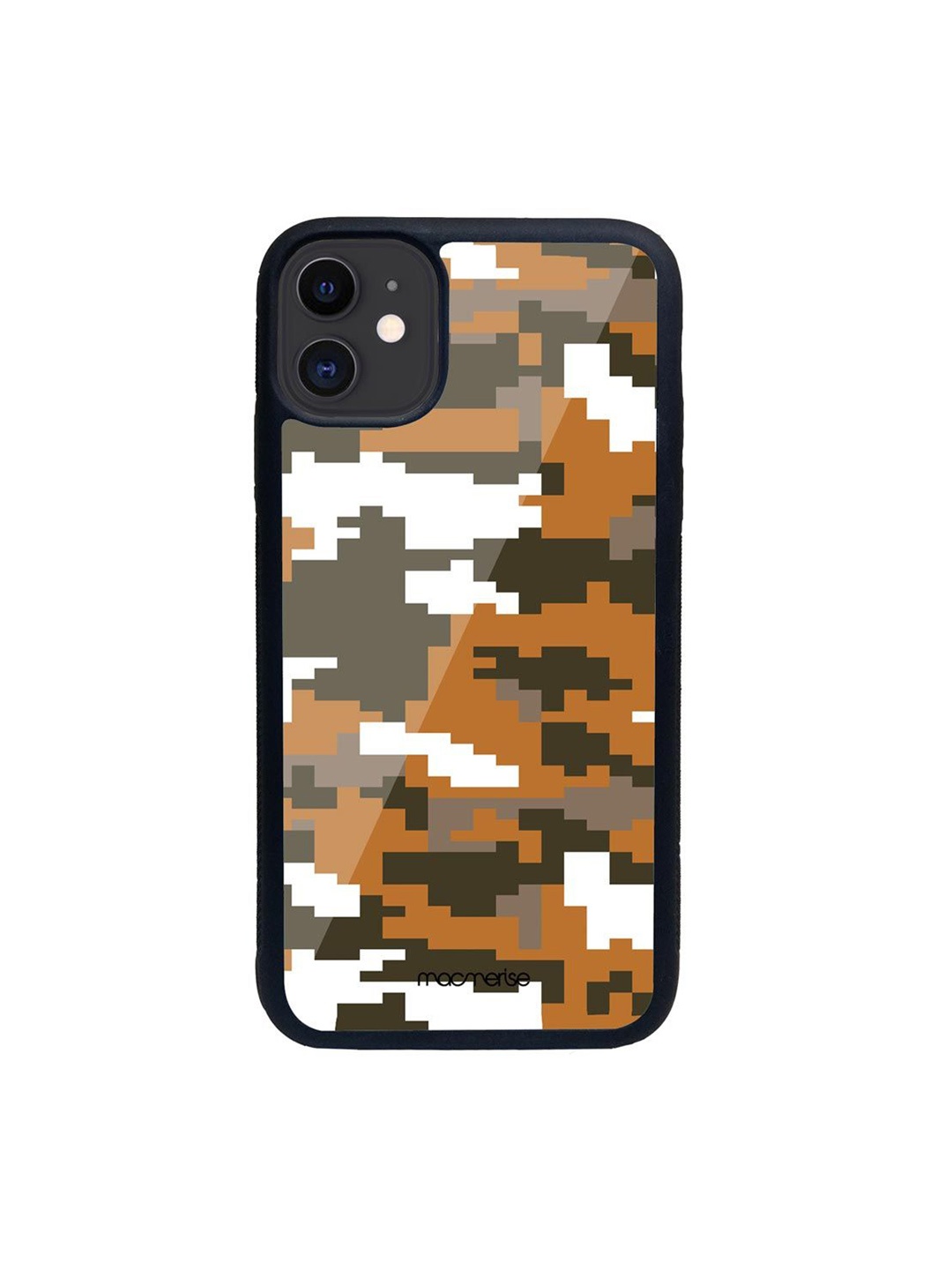 

macmerise Tan-Brown & Beige Printed iPhone 11 Glass Phone Back Case