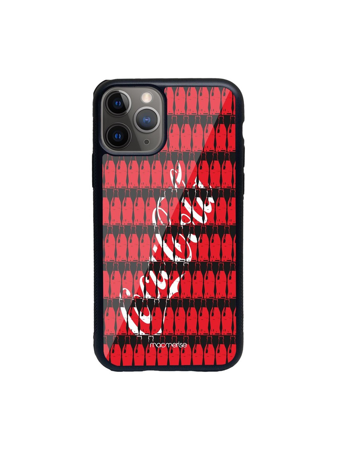 

macmerise Red Printed Coke Bottles iPhone 11 Pro Glass Phone Back Case