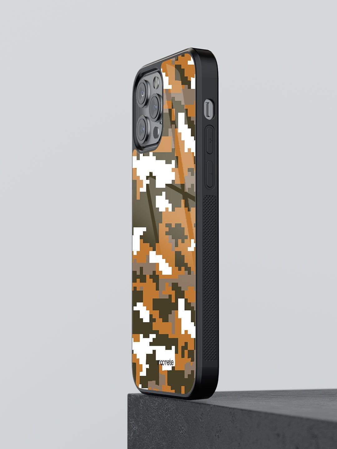 

macmerise Tan Brown Camo Pixel Printed iPhone 13 Pro Back Cover