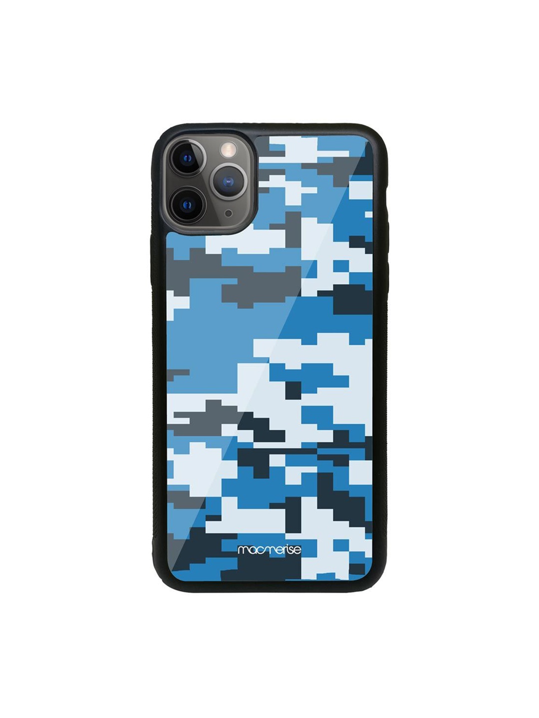 

macmerise Blue Printed iPhone 11 Pro Max Glass Phone Case