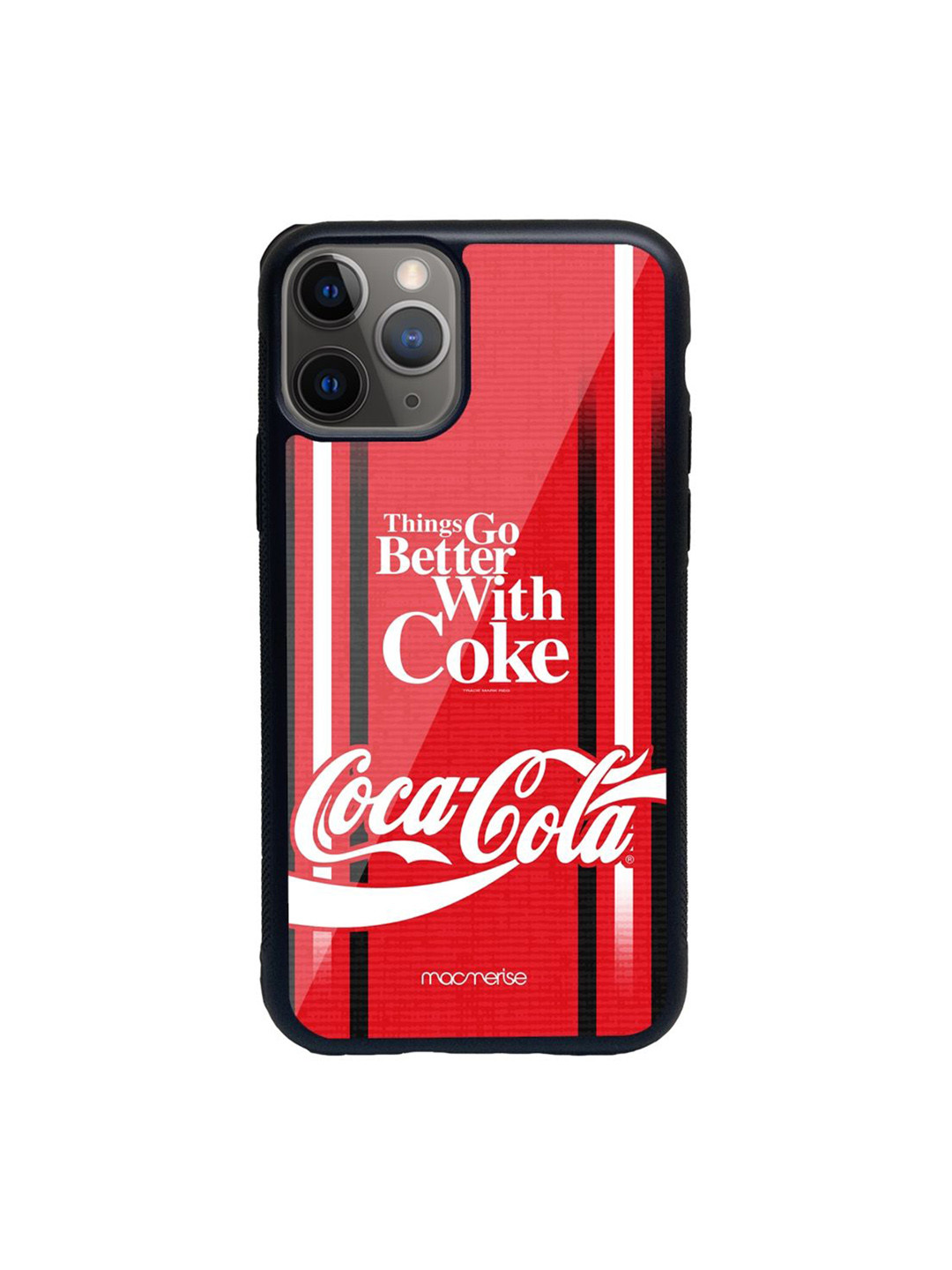 

macmerise Black & Red Printed iPhone 11 Pro Glass Back Case
