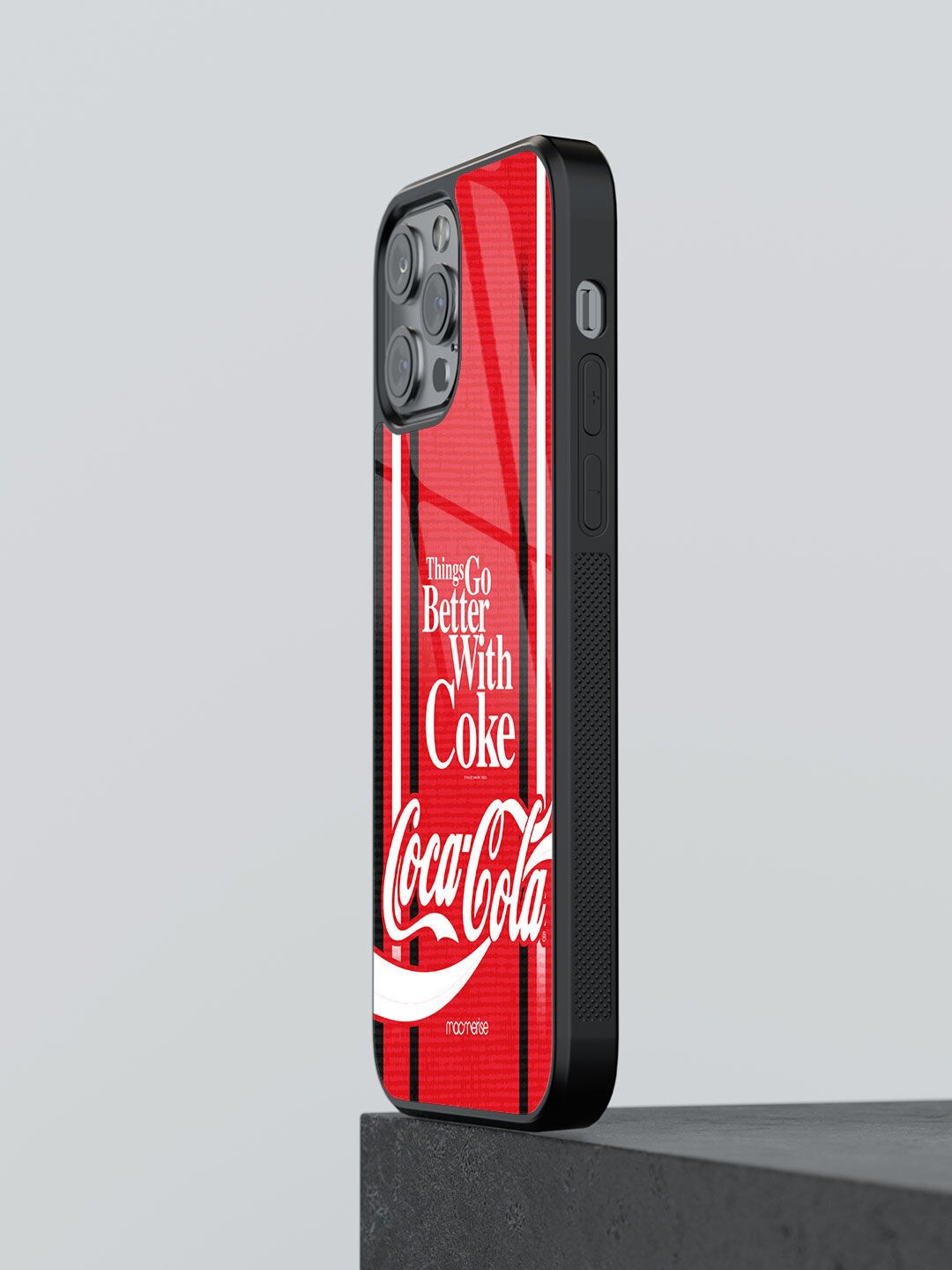 

macmerise Red Printed Better With Coke iPhone 13 Pro Glass Phone Back Case