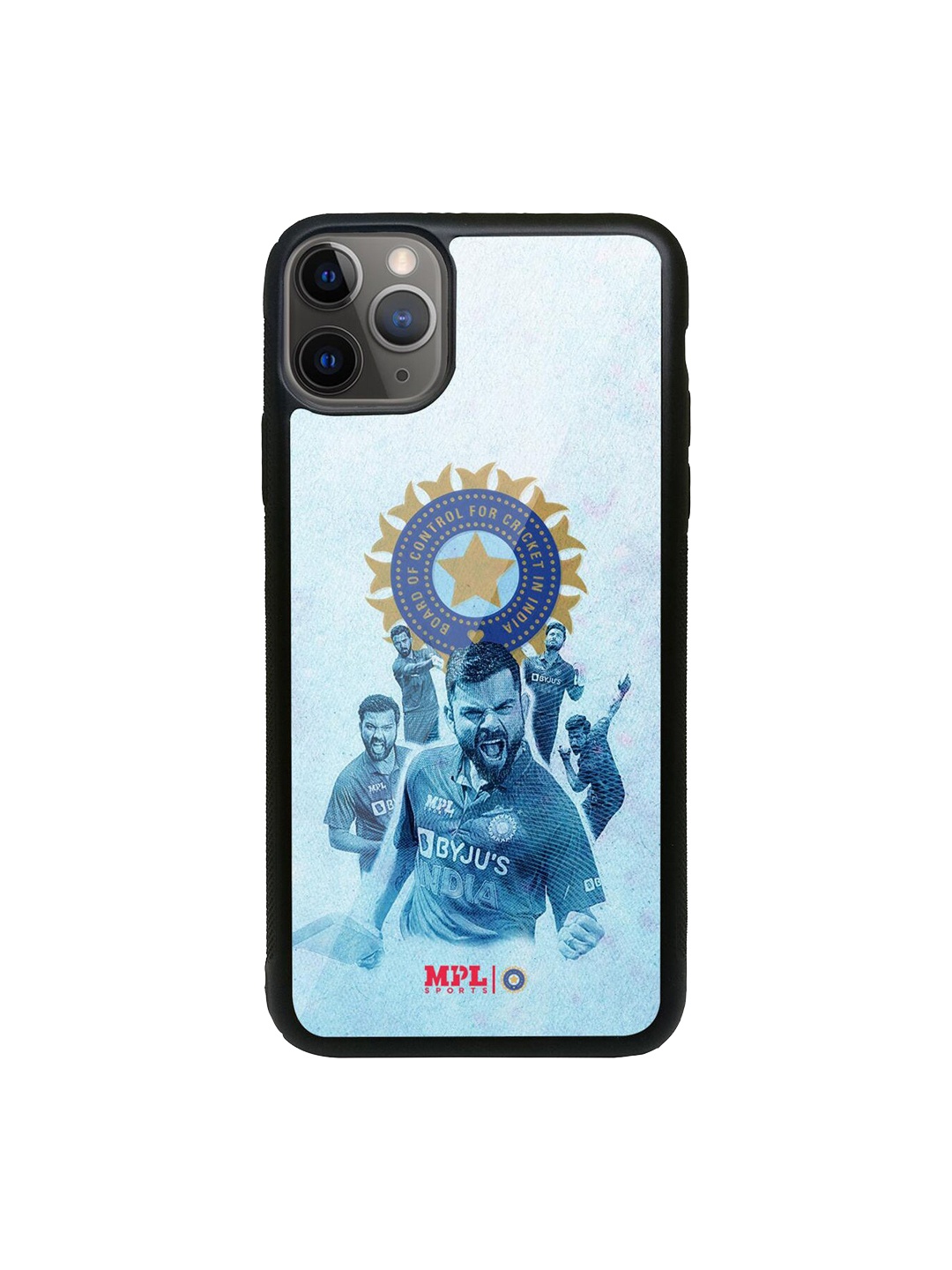 

macmerise Blue Printed Virat And The Gang iPhone 11 Pro Max Glass Phone Back Case
