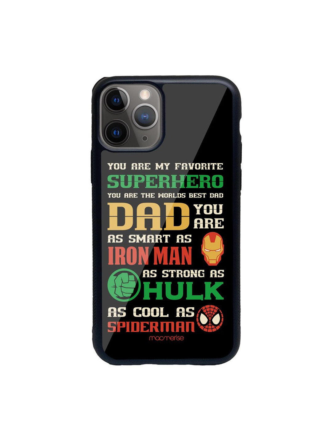 

macmerise Black & Green Superhero Dad iPhone 11 Pro Max Mobile Phone Case