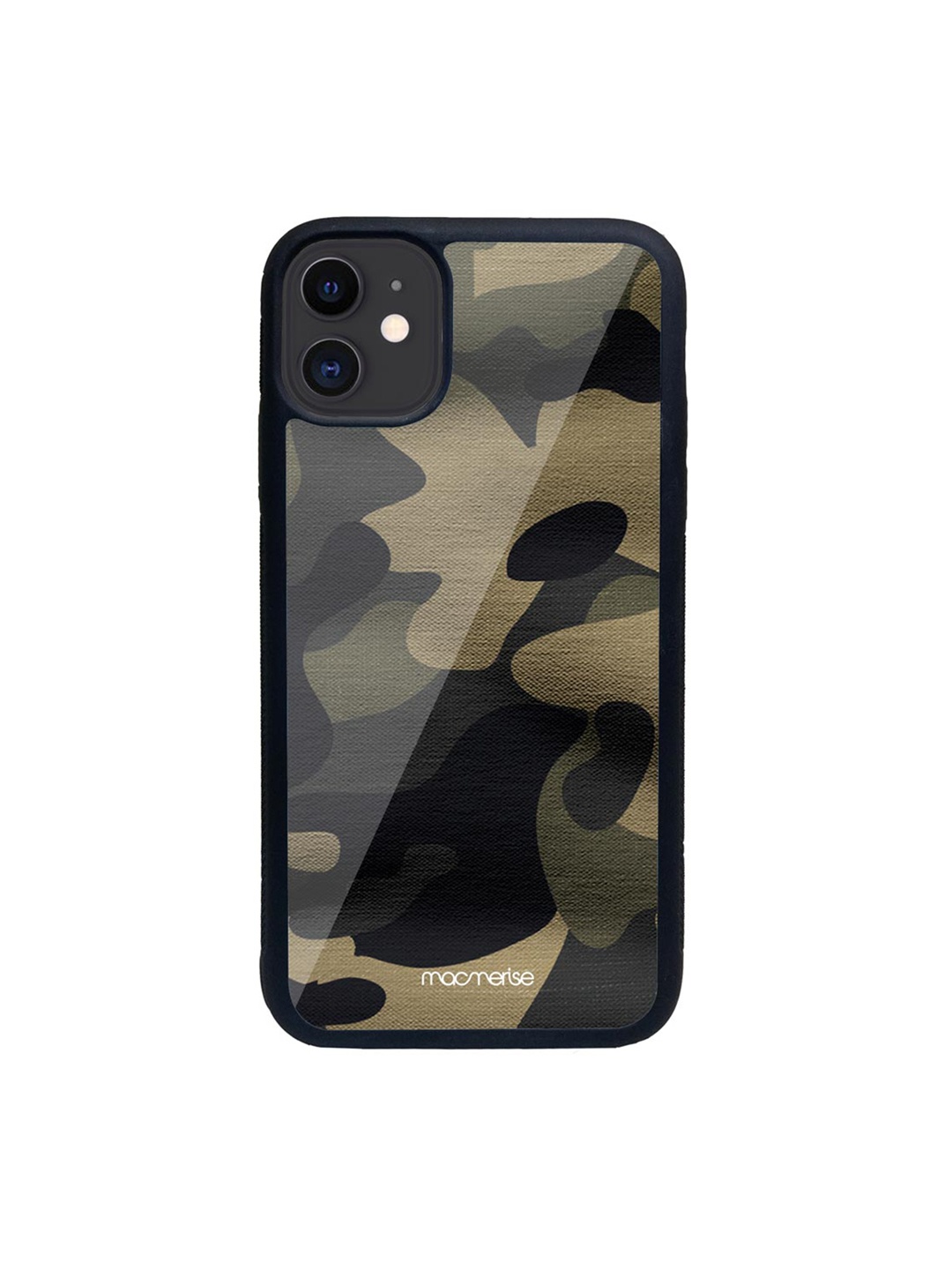 

Macmerise Green Printed Camo Sand Grullo iPhone 11 Glass Phone Back Case