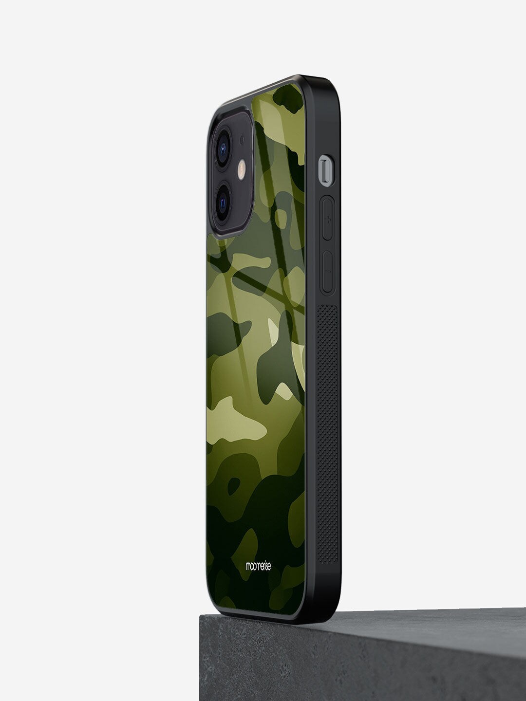 

Macmerise Green Camo Printed iPhone 12 Glass Phone Back Case