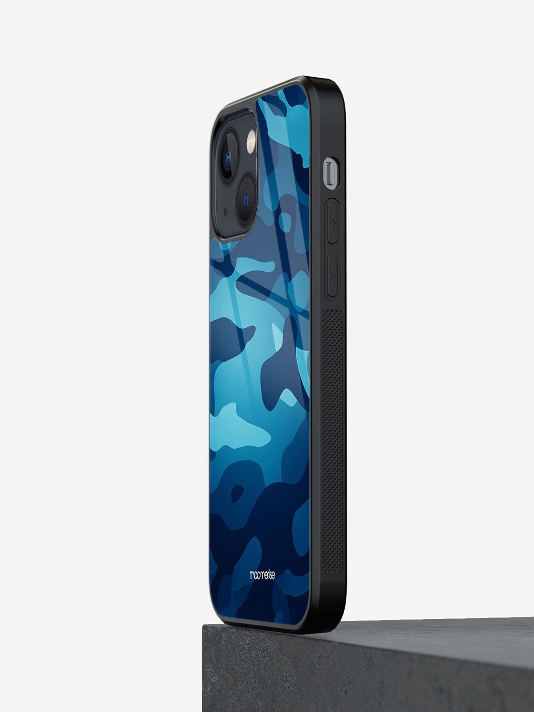 

Macmerise Blue Printed Camo Azure iPhone 13 Glass Phone Back Case