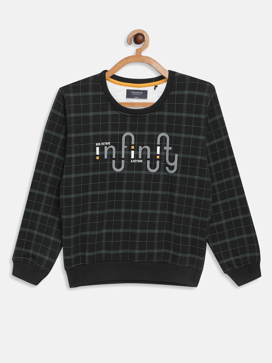

Octave Boys Black Checked Sweatshirt