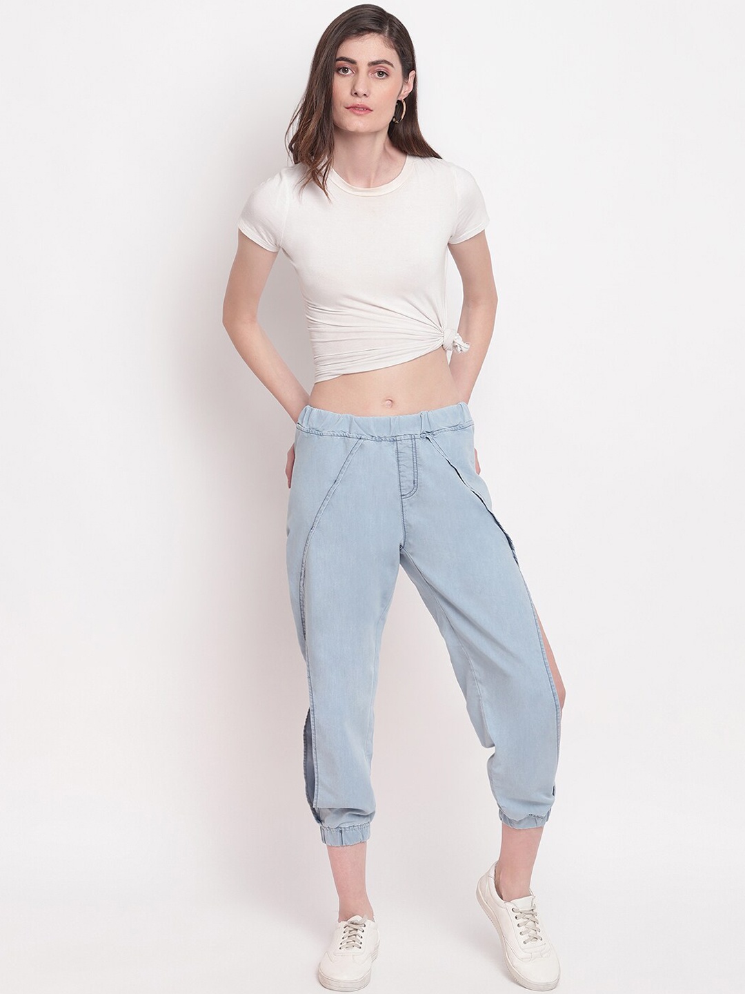 

Belliskey Women Blue Loose Fit Joggers Trousers
