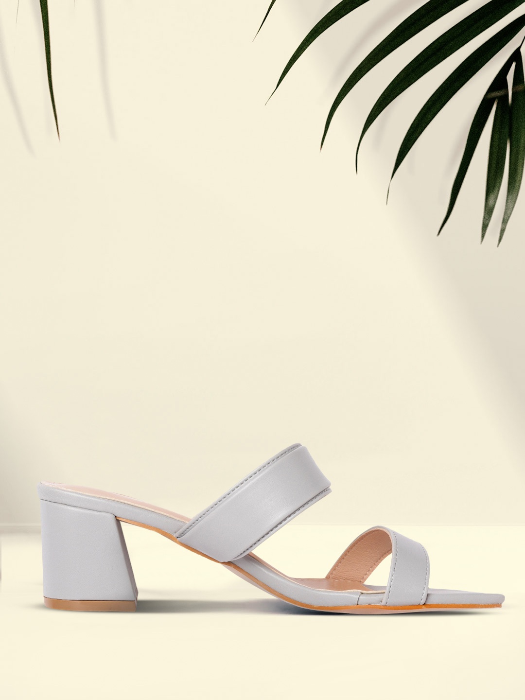 

Van Heusen Woman Grey Solid Block Heels with Buckles