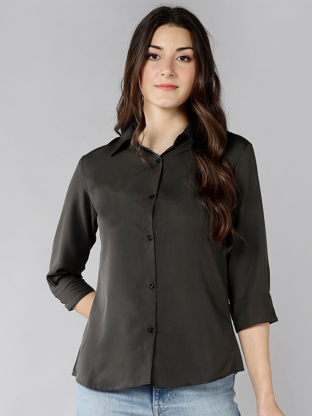 

ZNX Clothing Women Grey Classic Casual Shirt