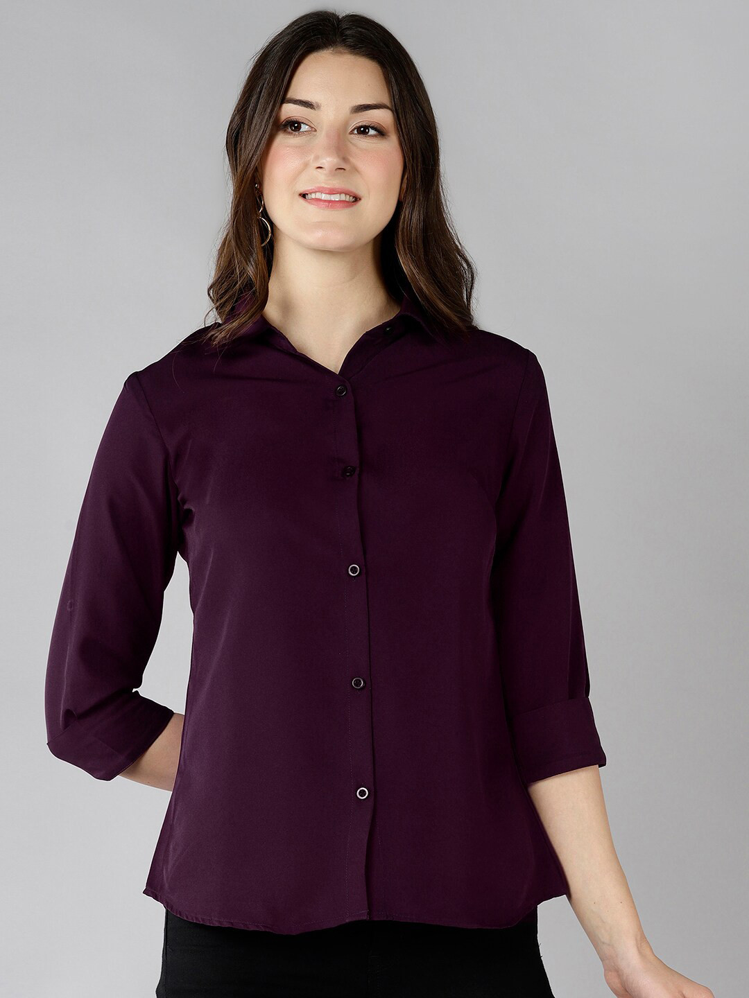 

ZNX Clothing Women Purple Classic Casual Shirt