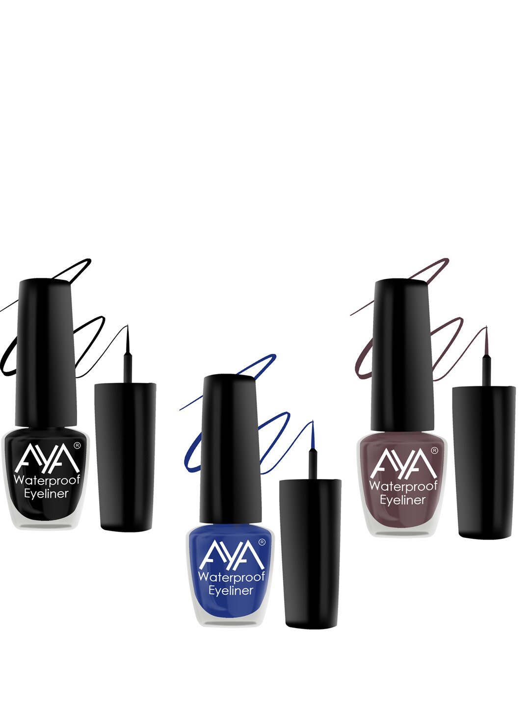 

ONE on ONE Set of 3 Waterproof Long Lasting Smudge-Proof Eyeliner - 5 ml each, Black