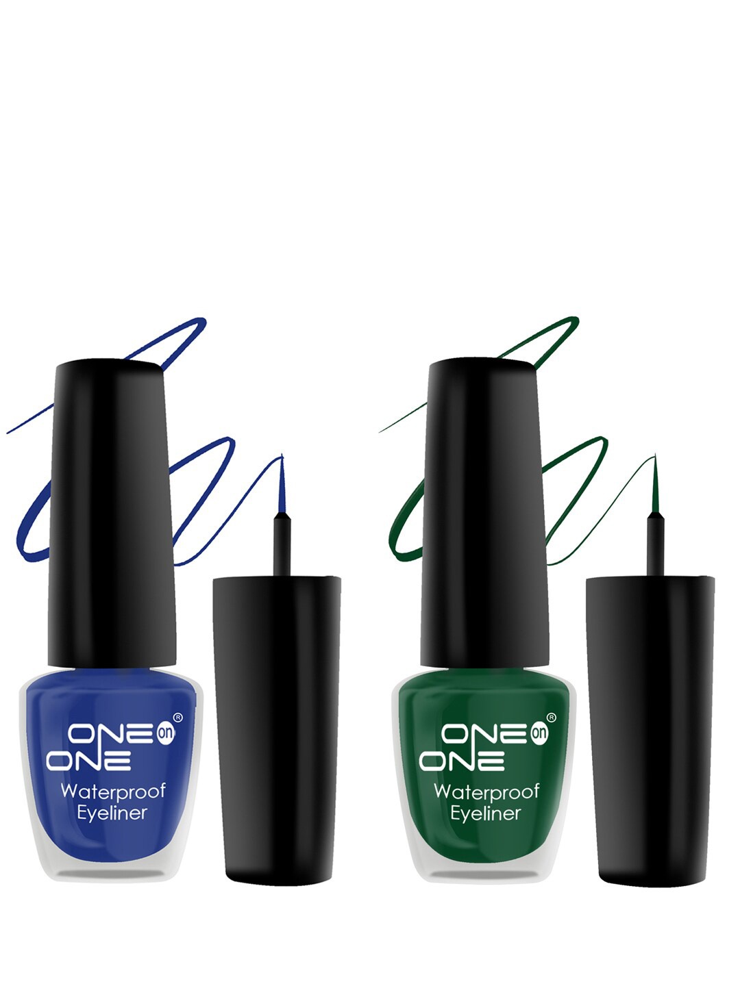 

ONE on ONE Set of 2 Waterproof Long Lasting Smudge-Proof Eyeliner - 5 ml each, Blue