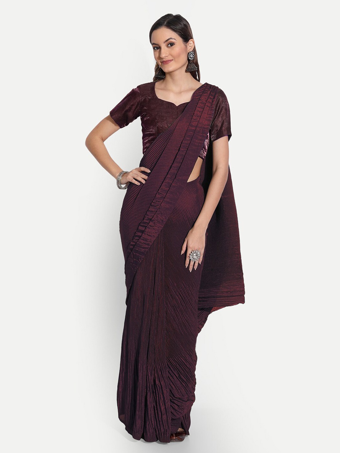 

TORONFRAS Purple Art Silk Saree