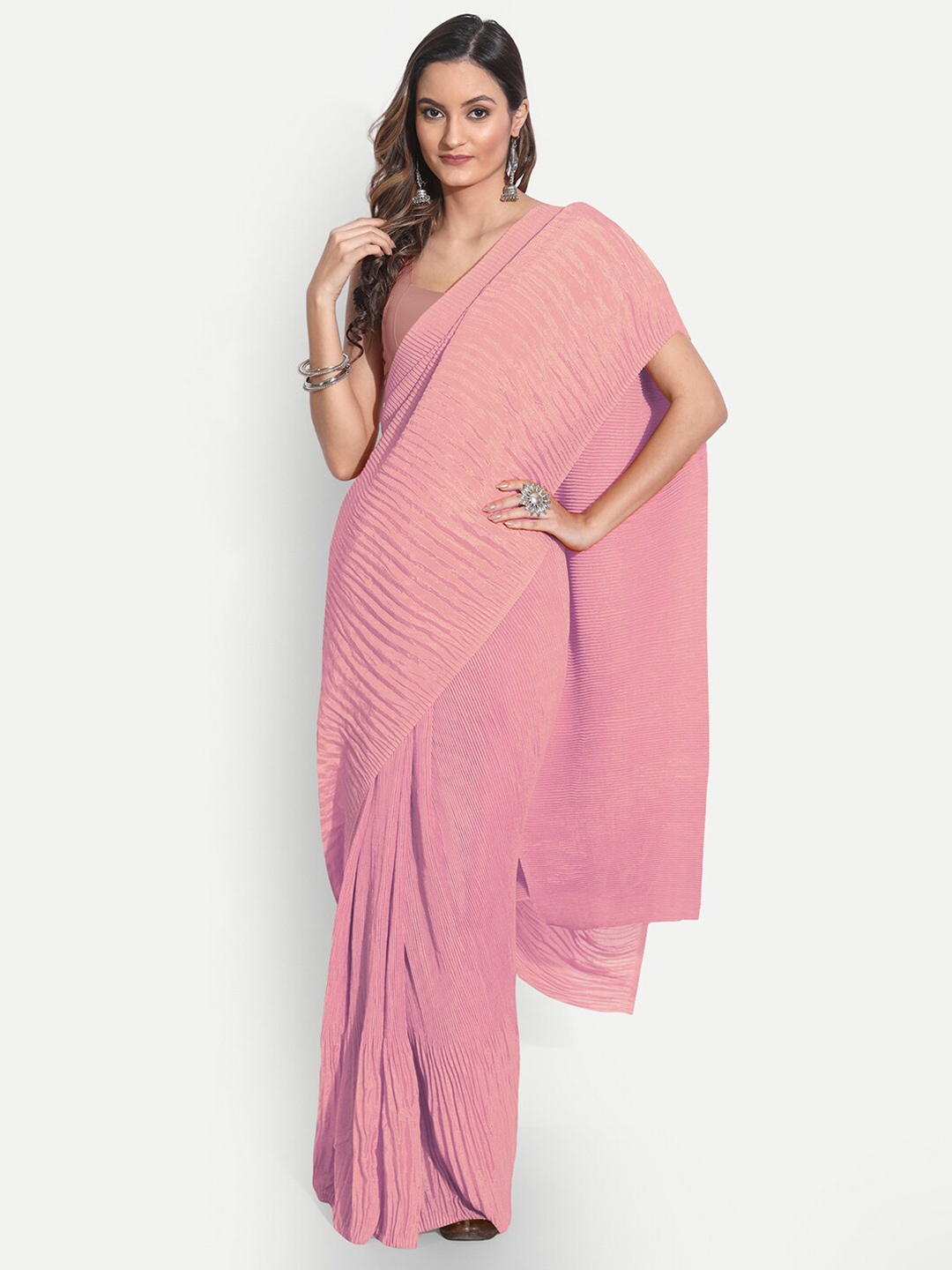 

TORONFRAS Pink Art Silk Saree